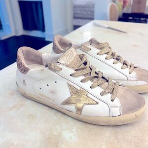 White and gold Golden Gooses